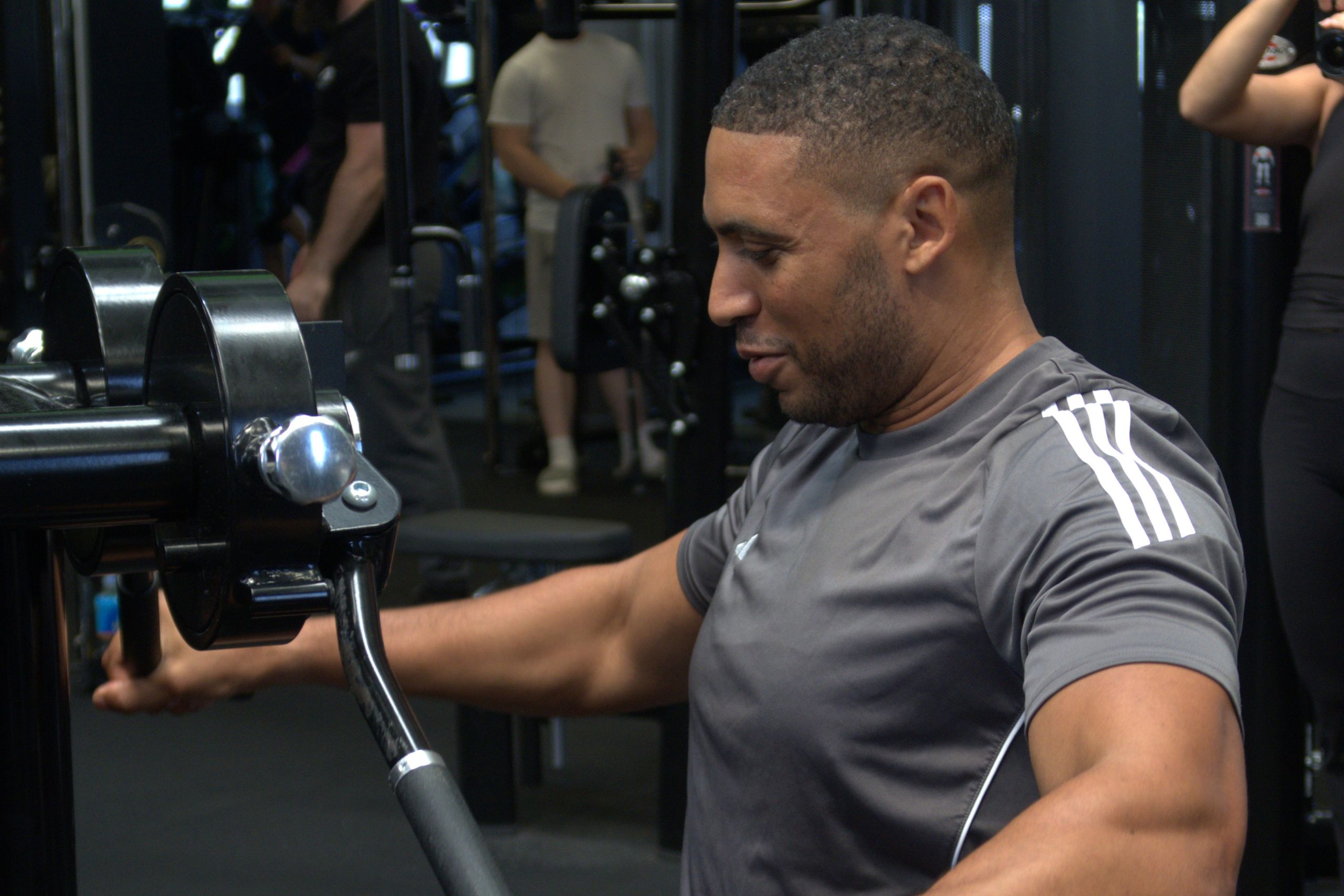 RiskHQ health and safety consultant using gym equipment in a fitness facility